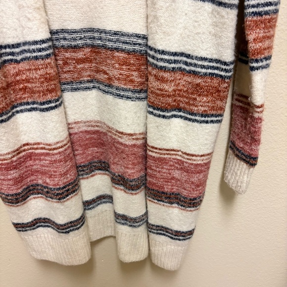 EUC LOFT Alpaca Wool Blend Boho Officecore Striped Beachy Cardigan Sweater SP - Picture 6 of 10